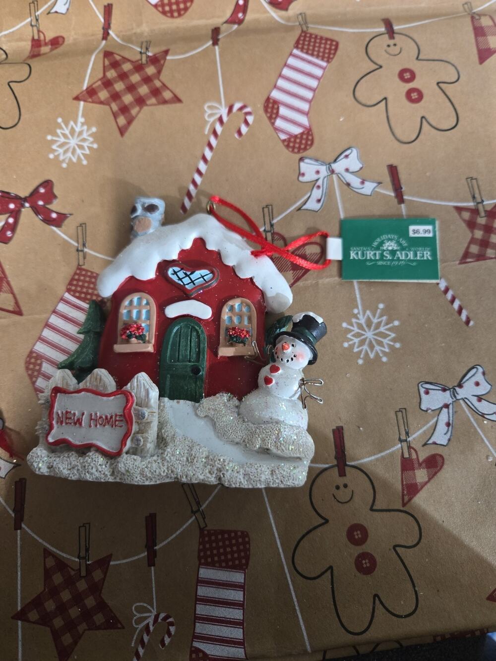 Kurt S Adler New Home Christmas Ornament House Snowman Resin